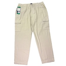NWT Gap Twill Cargo Pants Womens Size XL Tan Pull-on Cotton Blend New