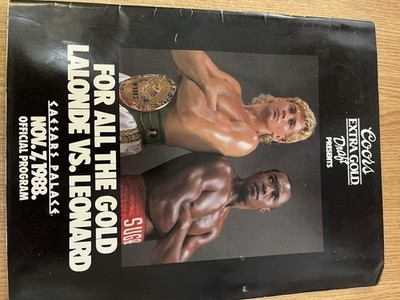 VINTAGE NOV 1988 BOXEN OFFIZIELLES PROGRAMM SUGAR RAY LEONARD V DONNY LALONDE