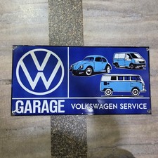 Volkswagen Garage Porcelain Enamel Sign 30 X 15 Inches