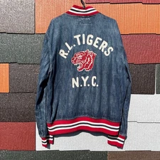 DENIM&SUPPLY POLO Ralph Lauren R.L.TIGER N.Y.C. Denim Varsity Jacket size L