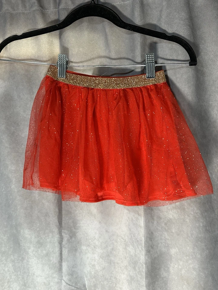 Epic нитки ребенка ясельного возраста девочек 5 Рождественская балетная юбка красный с золотым поясом - Изображение 2 из 3