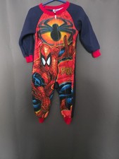  spiderman one-piece zip-up pajamas Size 2t 