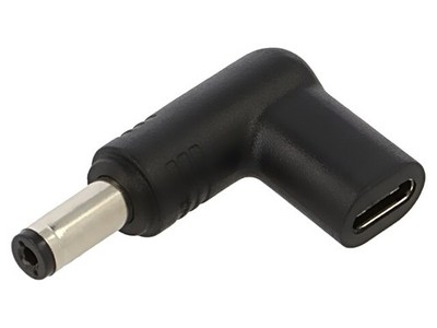 AK-ND-C02 Adapter USB C-Buchse,DC 5,5/2,1 Stecker schwarz abgewinkelt AKYGA
