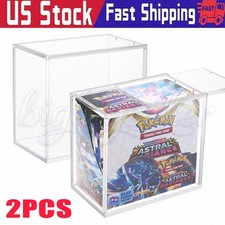2PCS Pokemon Booster Box Acrylic Case Magnetic Protective Display Case Box