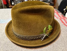 Vintage 1950-60's Genuine Velour Saxon fedora sz 7 taged 7 1/4 brown