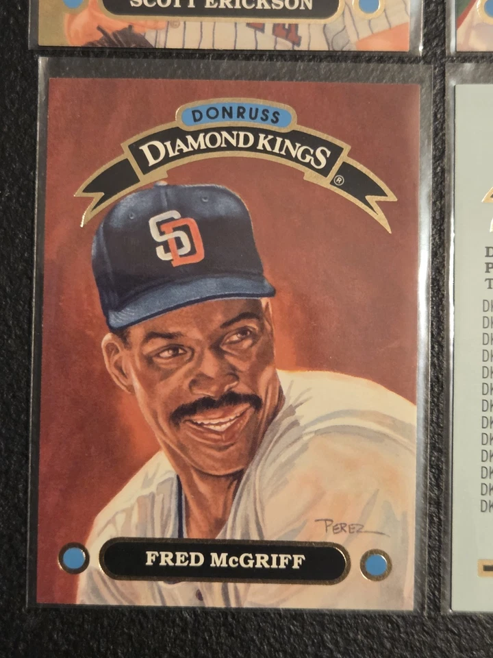 Lote de 4 cartas Donruss Diamond Kings 1991 Fred McGriff Scott Erickson D Martínez Foto 2 de 4