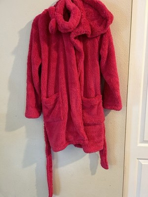 Colsie Women's Hot Pink With Tinsel Hooded Robe Size SM With Matching Head Band