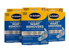 3 Pack: Dr. Scholl  s Clear Away Wart Remover Hydrogel Bandages 12 Medicated Disc