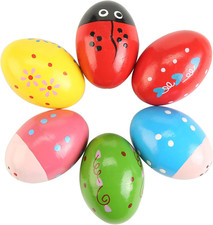 6Pcs Wooden Egg Shakers Hand Musical Maracas Percussion Instruments