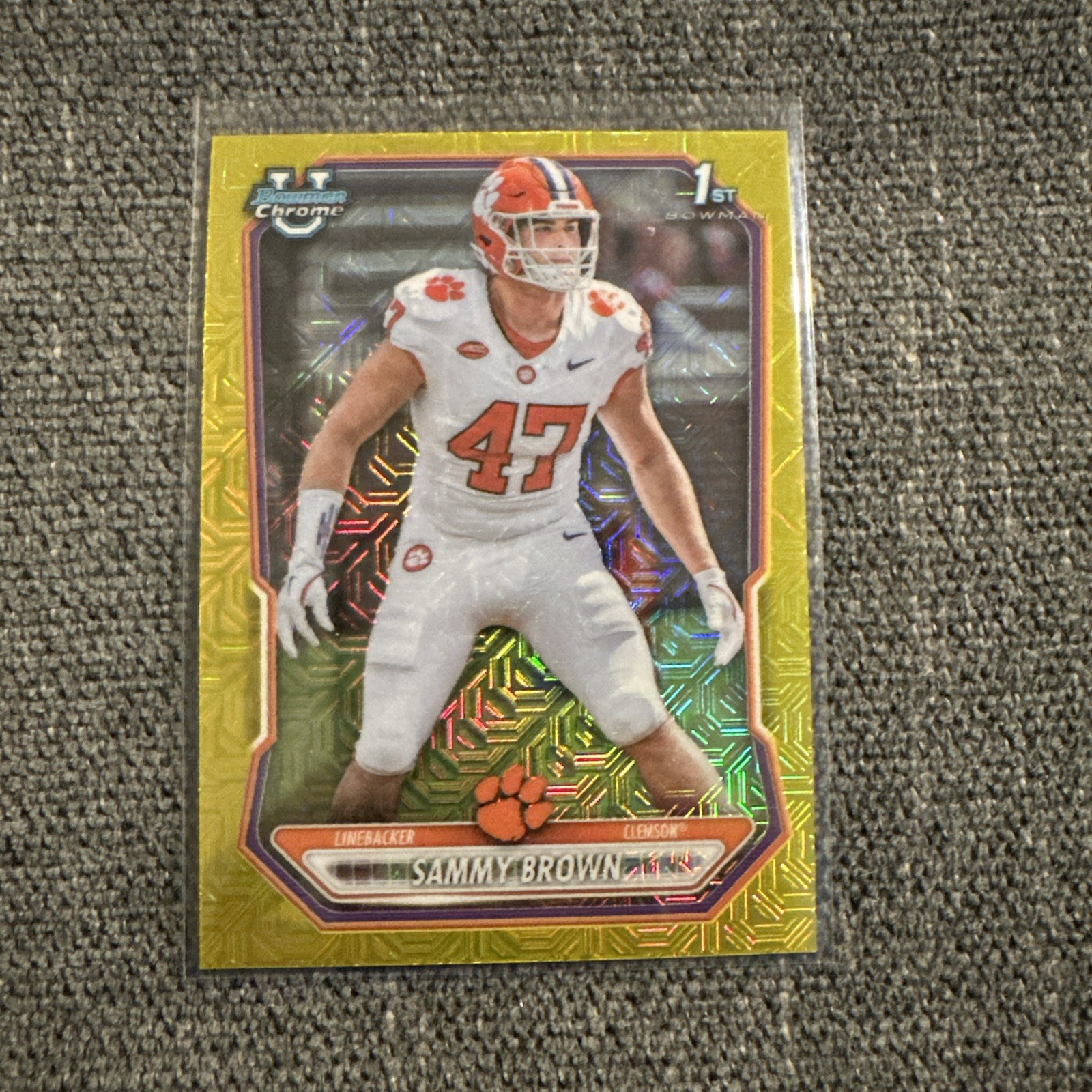 2025 Bowman U Chrome Sammy Brown Gold Refractor Clemson Tigers #47 Rare
