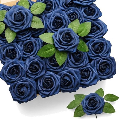 Realistische Blue Foam Rose Masse - 50 Stück für Heim & Veranstaltungen