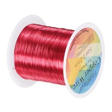 0.2mmx100m Jewelry Wire, 32 Gauge 328FT Craft Wire Copper Wire, Red