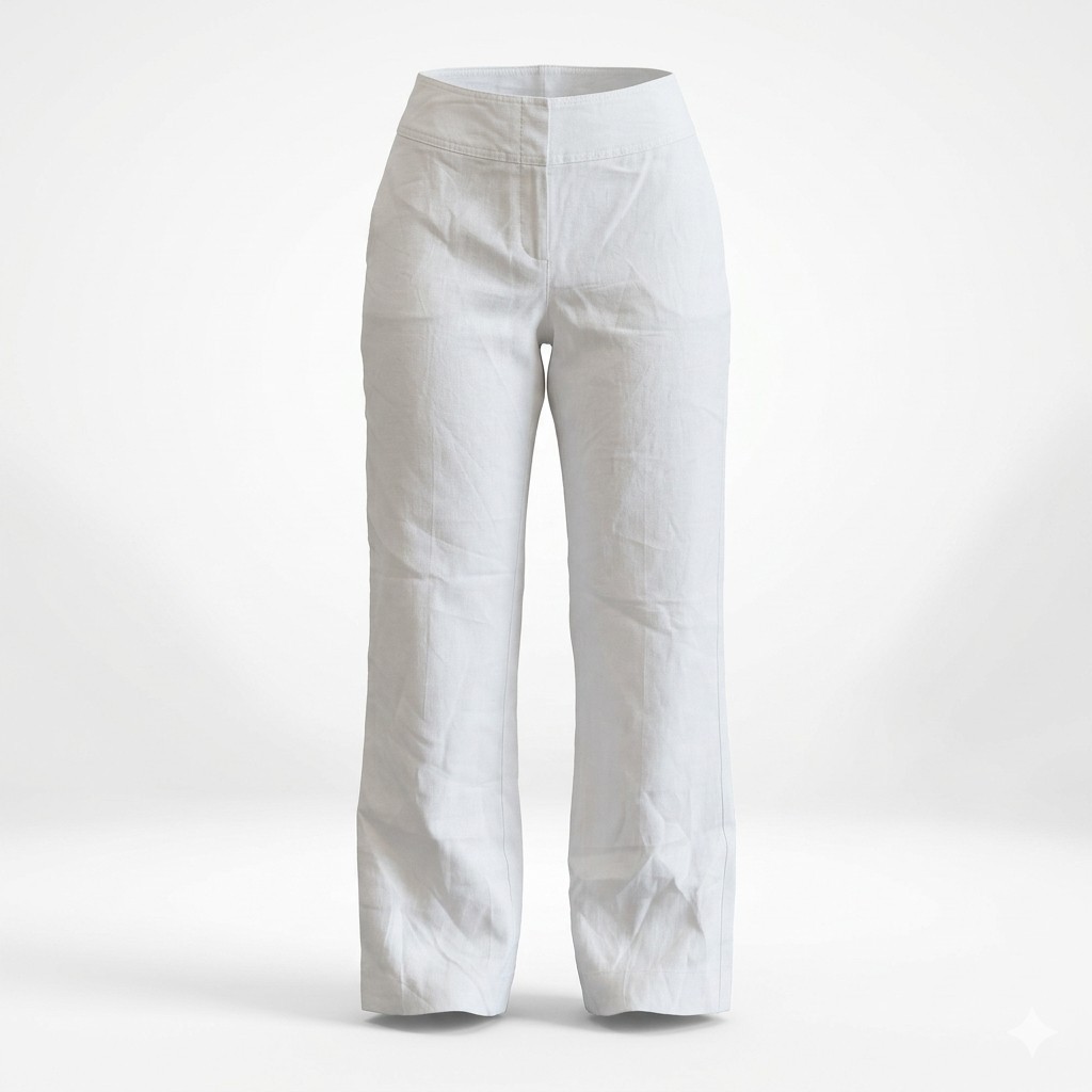 Worthington Cool White Cream Pearl Pants Size 8 NWT Linen Dead Stock New