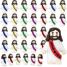 Draupnir 30 Pcs Little Jesus Figures, Love You Mini Rubber Jesu Figure... 