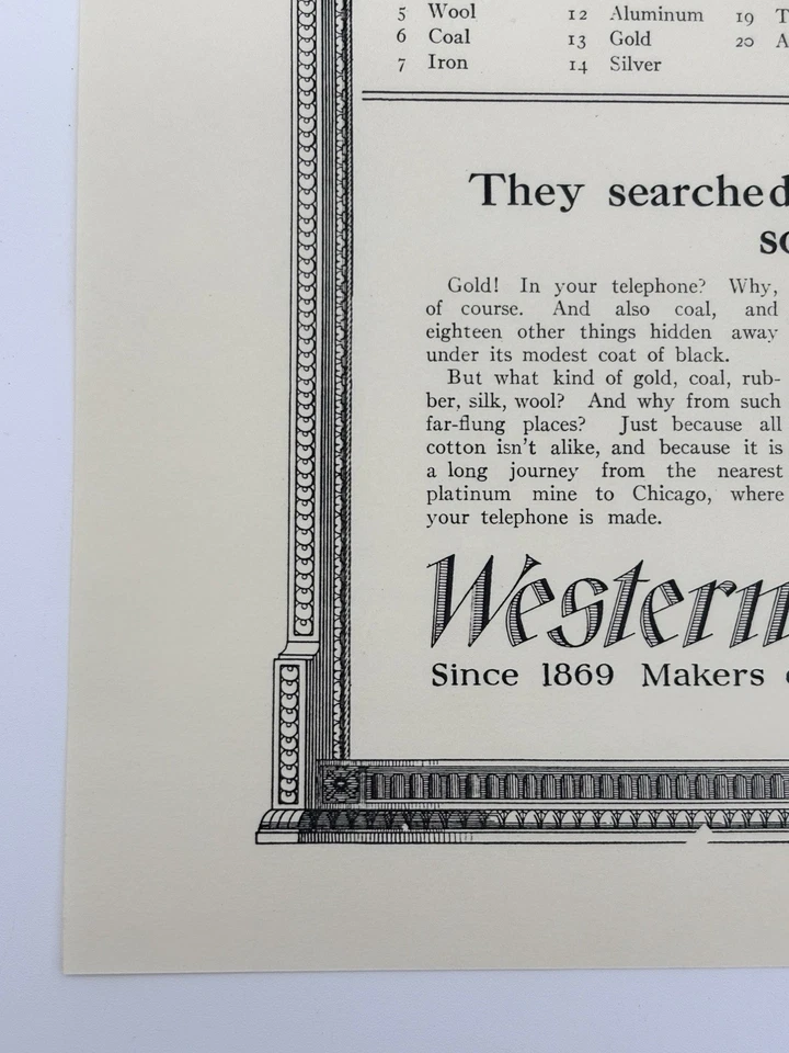1922 Paper Ad Reprint Western Electric Equipment Telephone Materials List - Image 4 of 4