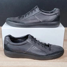 ECCO Soft Classic Shoes Mens Size 46 EU 12 US Black Athletic Sneakers Leather