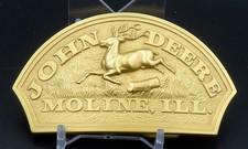 1983 JOHN DEERE Belt Buckle 1876 Historical Trademark 24-Carat Plated Limited 