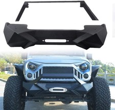 For 2007-2018 Jeep Wrangler Jk Steel Front Textured Bumper With Winch Plate