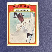 Topps 1972 Willie Mays In Action #50 San Francisco Giants Baseball Card