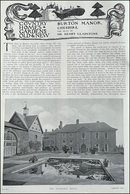 BURTON MANOR, CHESHIRE. THE SEAT OF MR. HENRY GLADSTONE. SEVERAL PICTURES AND AC