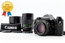  Top MINT Canon AE-1 Program 35mm SLR Film Camera /NFD 50mm f1.4 135mm f2.8