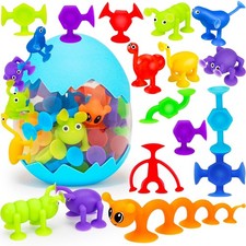 32 PCS Toddler Suction Cup Bath Toys for Kids Ages 1-3 3-5 4-8, Small, Red