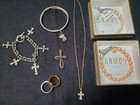 Religious Jewelry Lot of 8 - CID Clyde Duneier 10K gold Cross Necklace  — photo 2