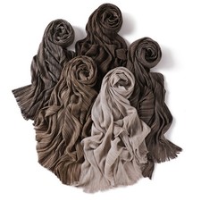 185 65cm Muslim Women Wrinkle Long Wrap Scarf Turban Head Cover Shawls Stoles