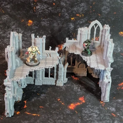 Wargaming Terrain Sci Fi Gothic Ruined Building - Set B - Warhammer 40k/Tabletop
