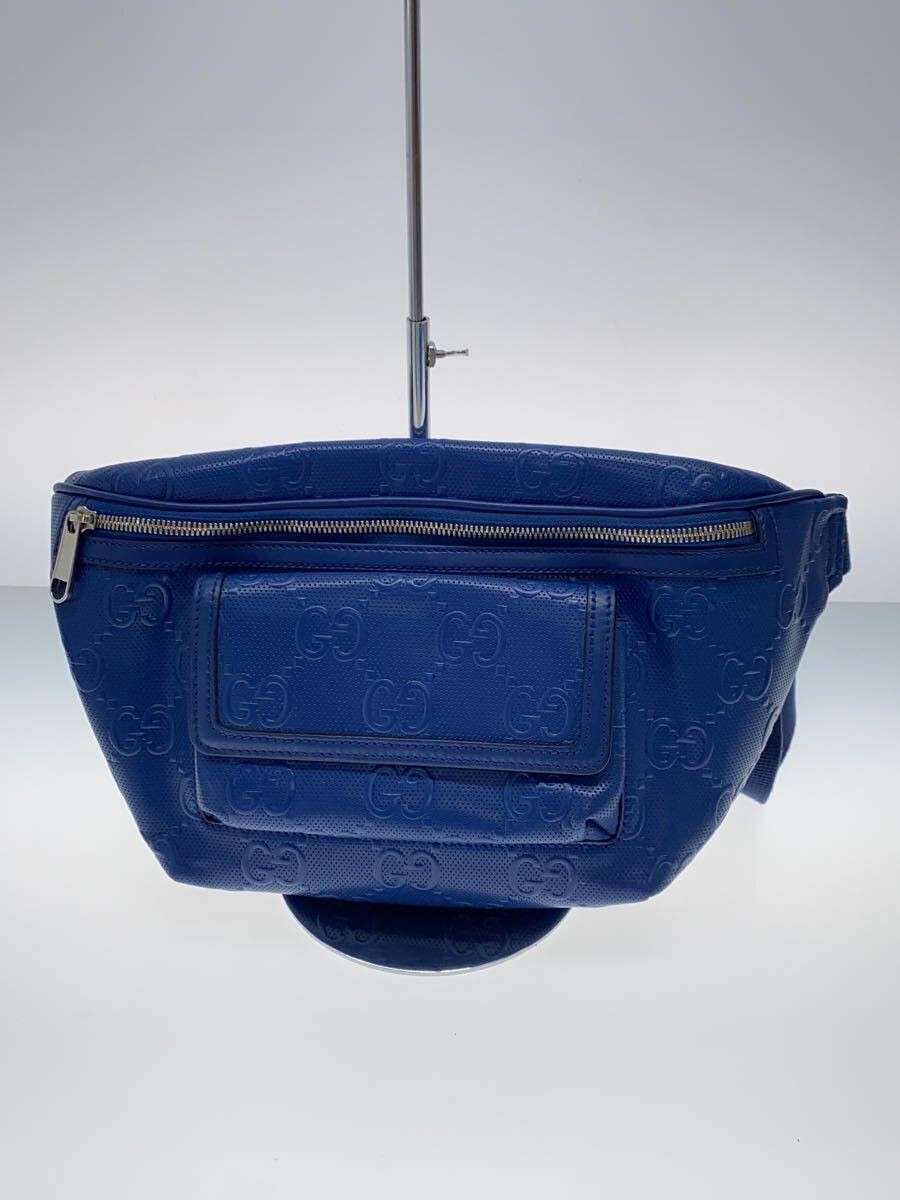 Gucci ジャンボGG ウエストポーチ 645093 GUCCI waist bag jumbo GG belt leather Blue monogram 645093
