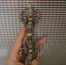 Vintage Solid Brass Copper Tibetan Vajra Xiangmo-chu Pendant for Home Decor