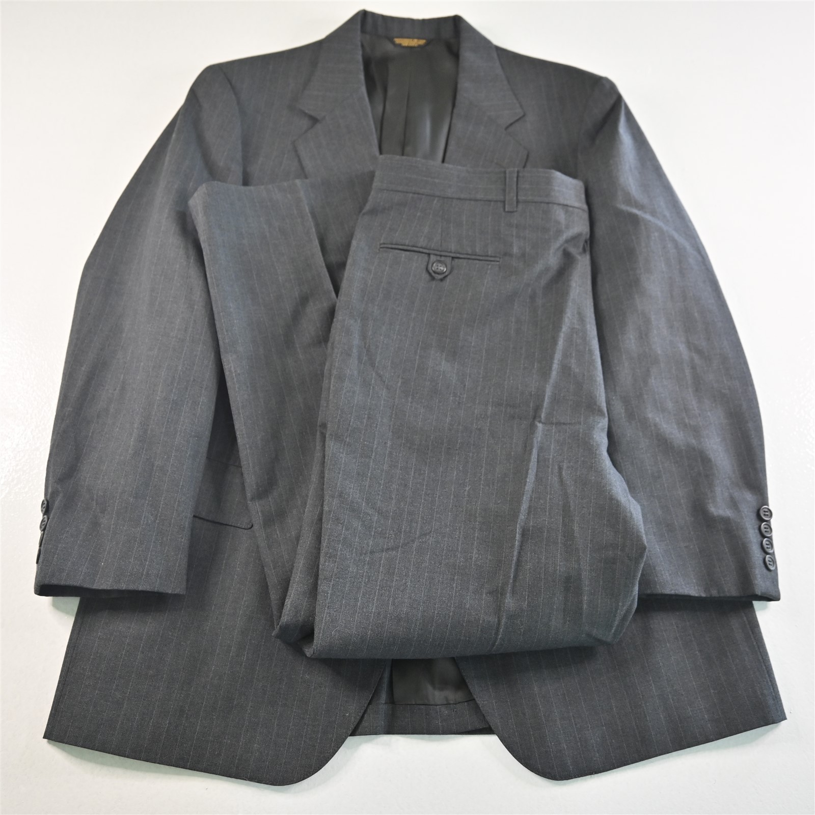 FILA Tuta uomo giacca pantaloni vintage Adams Row 44R 38x30 grigia a righe made in USA