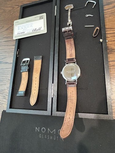NOMOS Glashutte Tangente 101 35mm Manual Watch Box Papers Straps D-Buckle - Picture 3 of 8