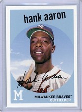 2018 Topps Archives Hank Aaron Milwaukee Braves 1959 Topps Design Card #1