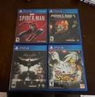 Lot of 4 PS4 Sony PlayStation 4 Games MARVEL SPIDER MAN BATMAN MINECRAFT NARUTO