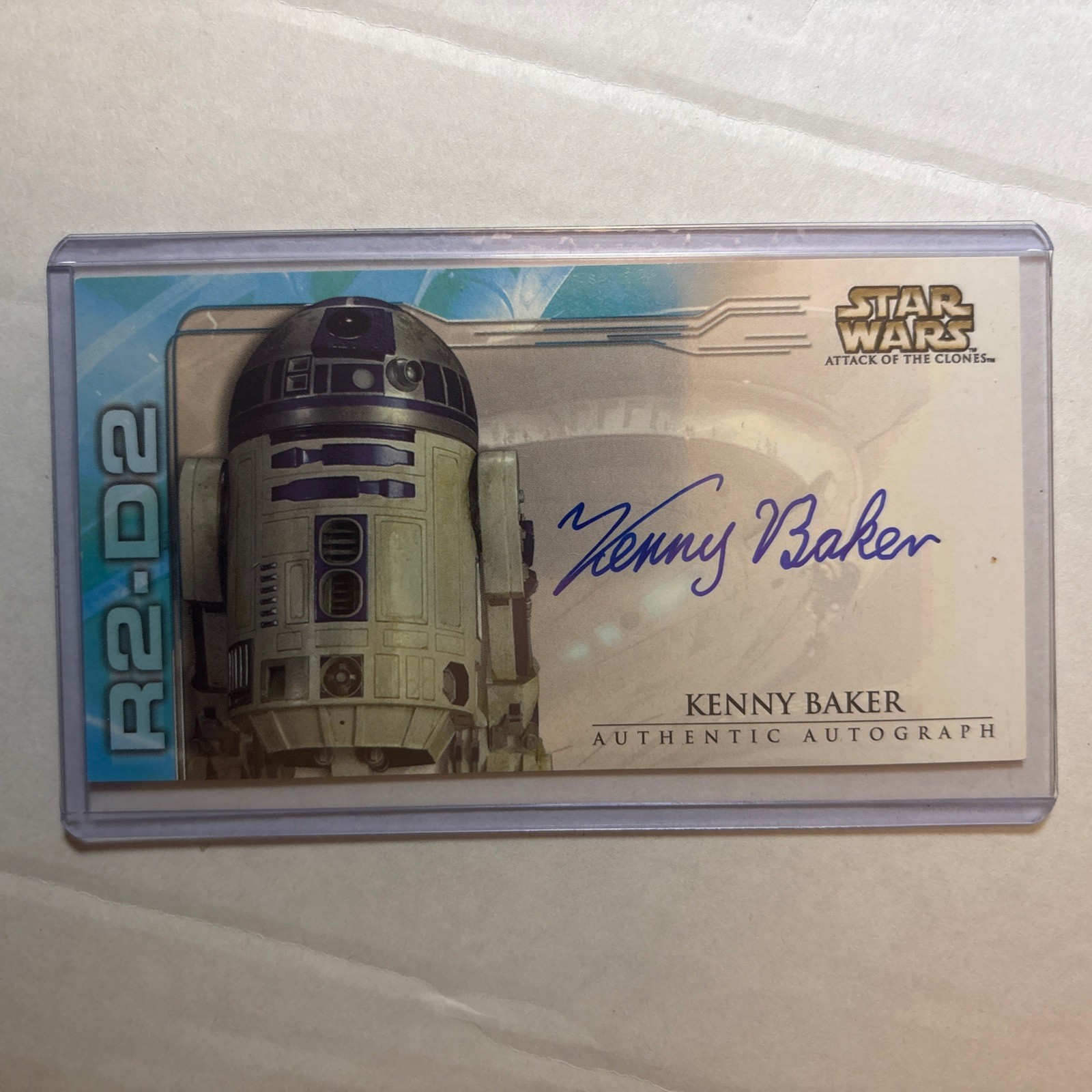 2002 Star Wars Attack Of The Clones Wide vision Kenny Baker Auto R2-D2 On Card B