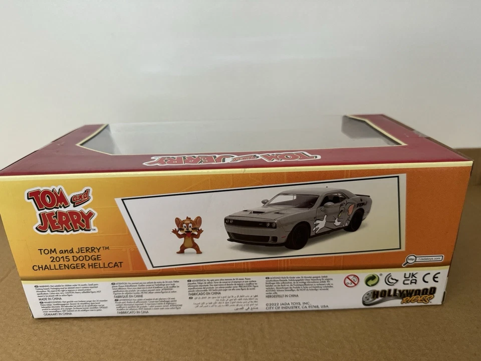JADA TOYS,DODGE Challenger Hellcat TOM & JERRY avec figurine JERRY 2015, 1/24... - Photo 4/4