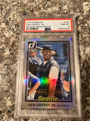 2015 Donruss Ken Griffey Jr (161/299) Bronze PRESS PROOF PSA 8 Pop 1 🔥