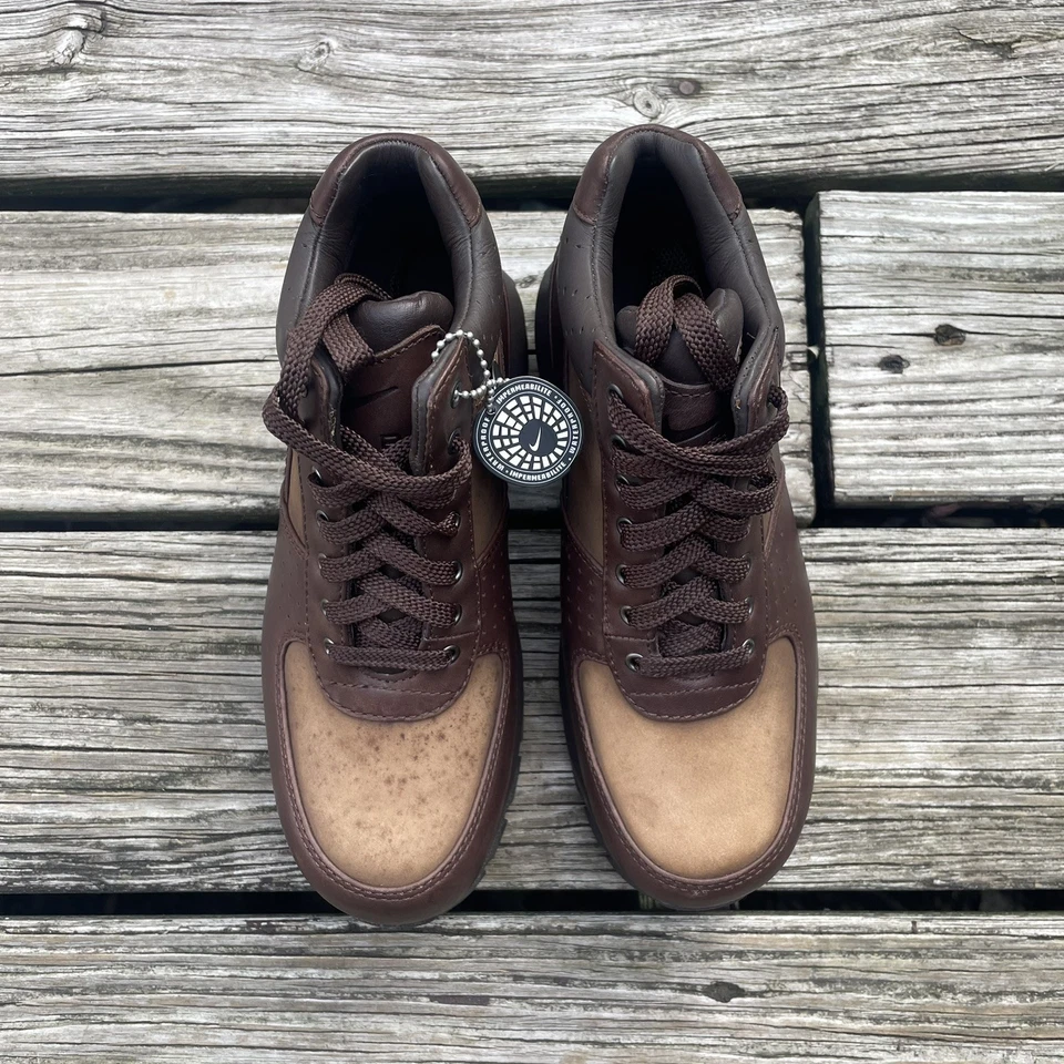 De Colección Nike Air Max Goadome 311567-222 ACG Botas Barrocas Cuero Marrón Talla 5 Y Foto 2 de 4