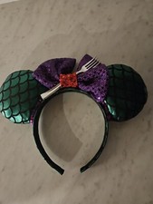 Disney Parks Little Mermaid Ariel Dinglehopper Minnie Mouse Bow Ears Headband