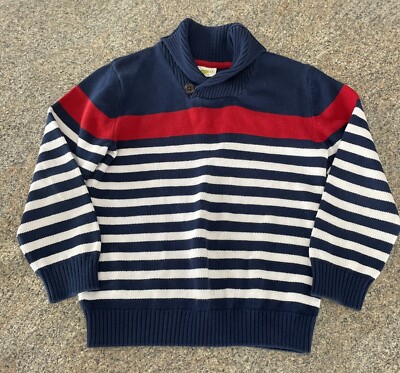 Crazy Boys Pullover Sweater Size Med (7-8) Red/Navy