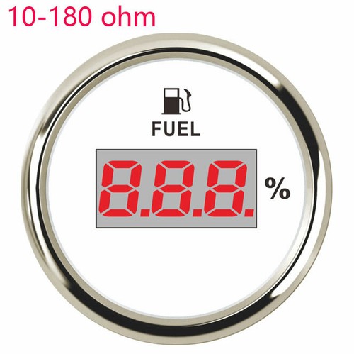 white 52mm digital fuel level gauge 10-180 ohms (E-F) 9-32V for car truck marine - Bild 2 von 7