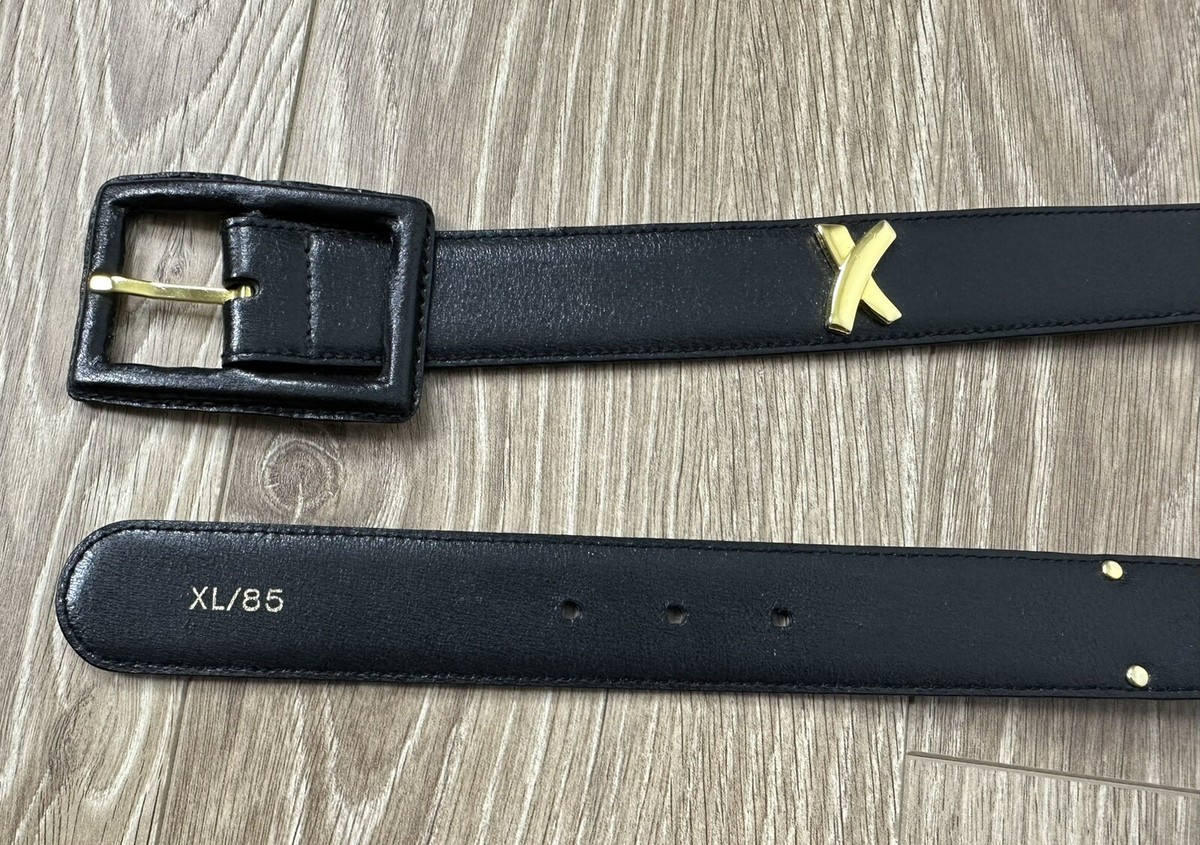 VINTAGE 80's RARE PALOMA PICASSSO GOLD TONE XOX Logo Black