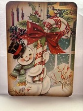 Christmas Wall Decor Holiday Vintage Style Die Cut Cardboard 5 X 7
