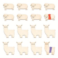 1set 24pcs Wooden Thread Winding Boards Floss Bobbin Thread Organizer Card