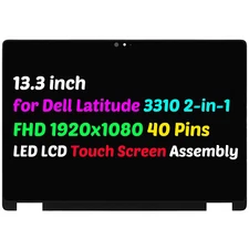13.3" Lcd Touch Screen w/ Bezel for Dell Latitude 3310 2-in-1 FHD TG1WM 40 Pins