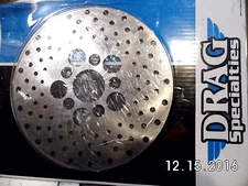 Drag Specialties Front 10 in. SS Drilled Brake Rotor - 1710-1909 HARLEY 72-84 FL