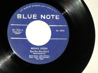 45rpm BENNIE GREEN bye bye blackbird BLUE NOTE 45-1732 nice SEE PICS