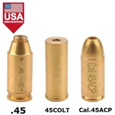 Red Laser Bore Sight .45 45 ACP 45 COLT Bore sighter Brass Cartridge Boresighter