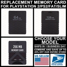 64MB/128MB/256MB Memory Card for PS2 PlayStation 2/Slim Console 64/128/256/MB